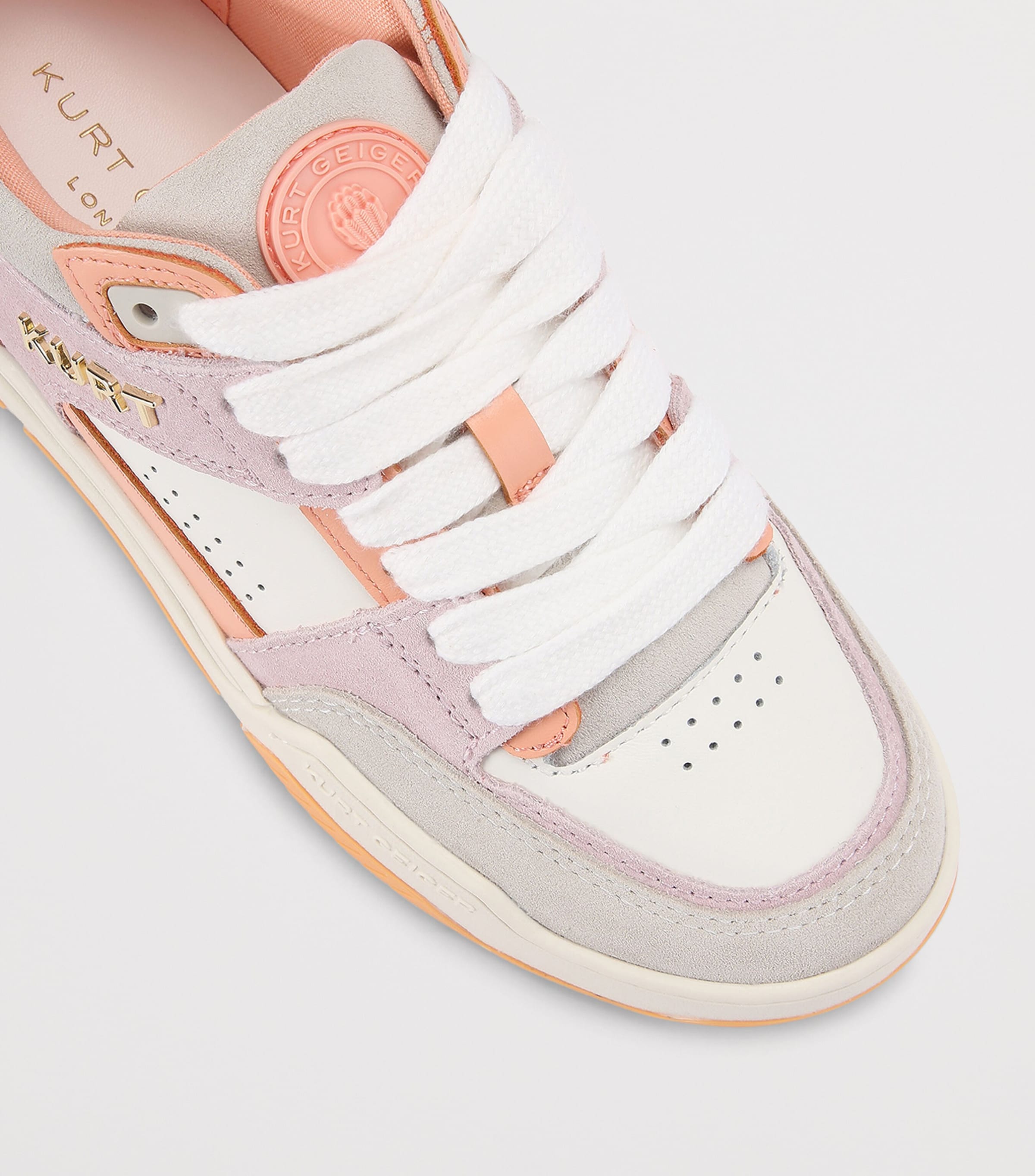 Kurt Geiger London Leather Hatton Sneakers Pink Comb Image 2