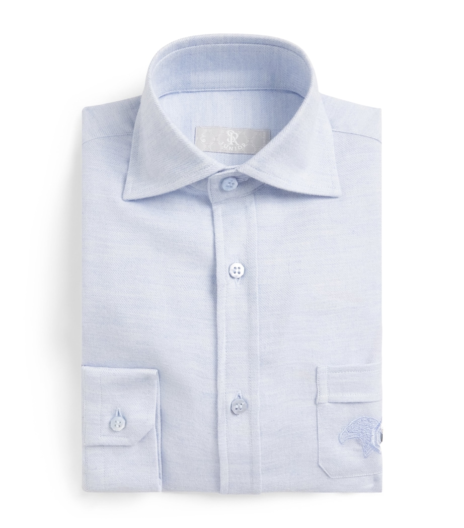 Stefano Ricci Kids Cotton Tailored Shirt (6-16 Years) Blue Image 1
