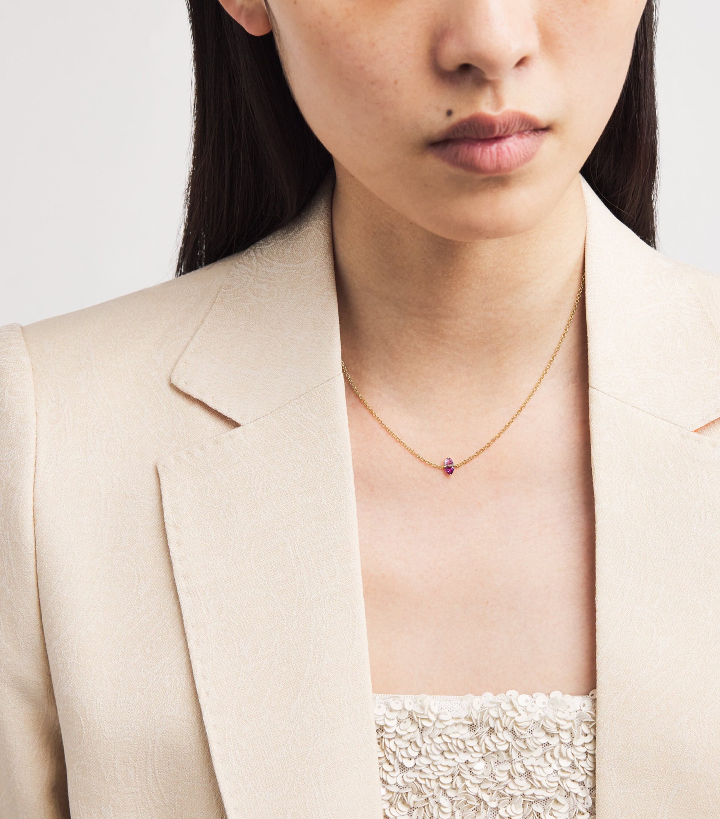 Yellow Gold and Pink Sapphire Tilly Necklace YELLOW GOLD Image 2