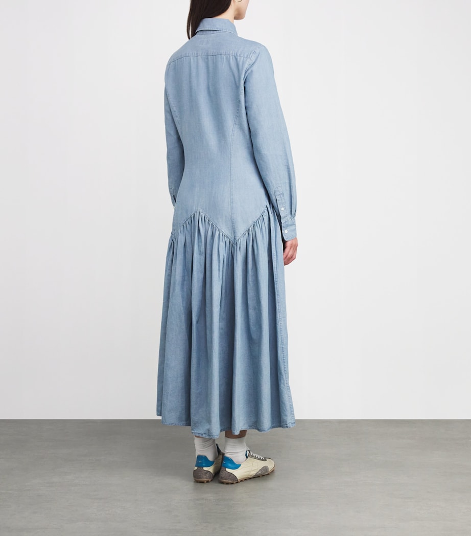 Cotton-Linen Midi Shirt Dress PACIFIC BLUE Image 4