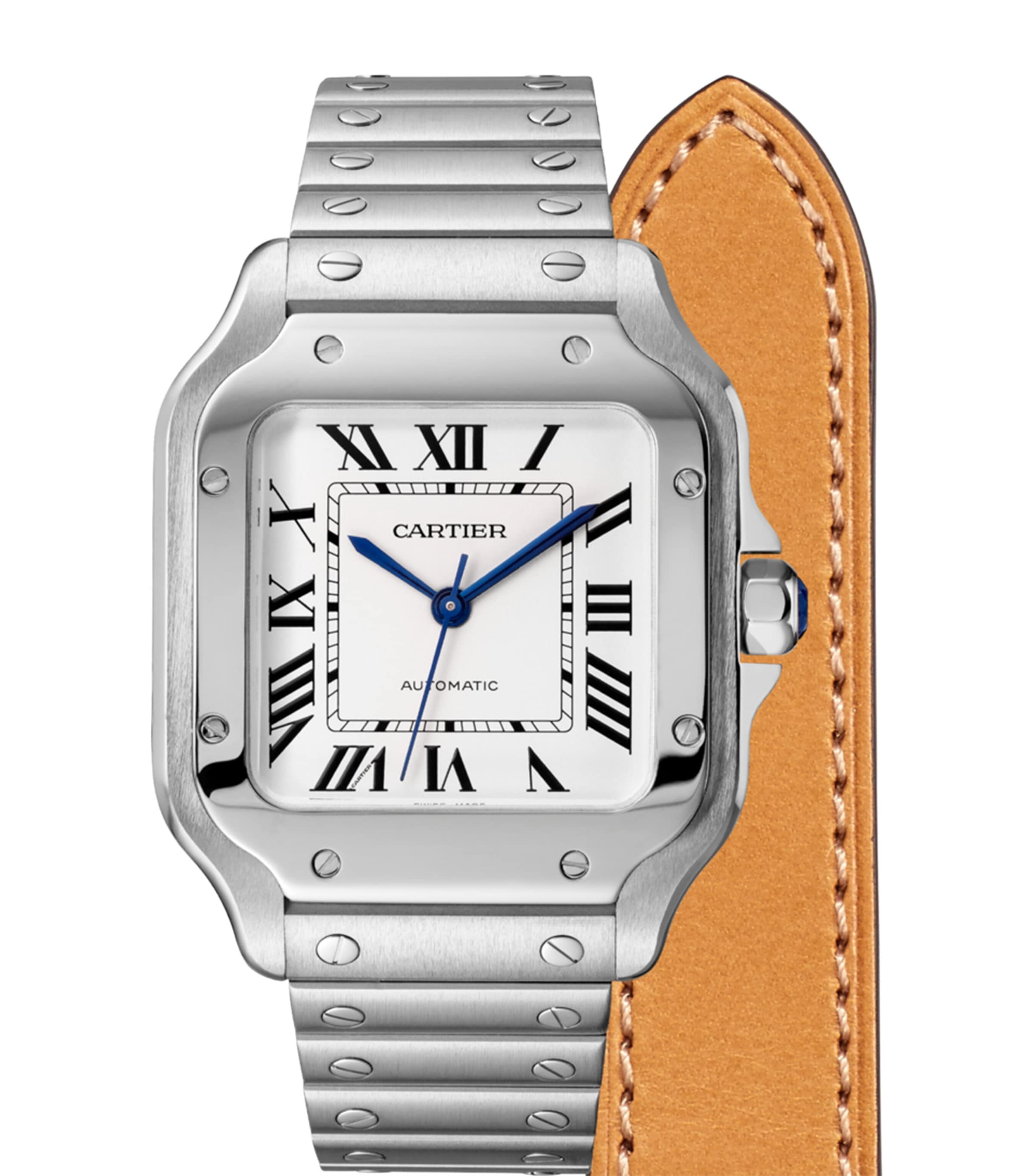 Stainless Steel Santos de Cartier Watch 35.1mm GREY Image 2