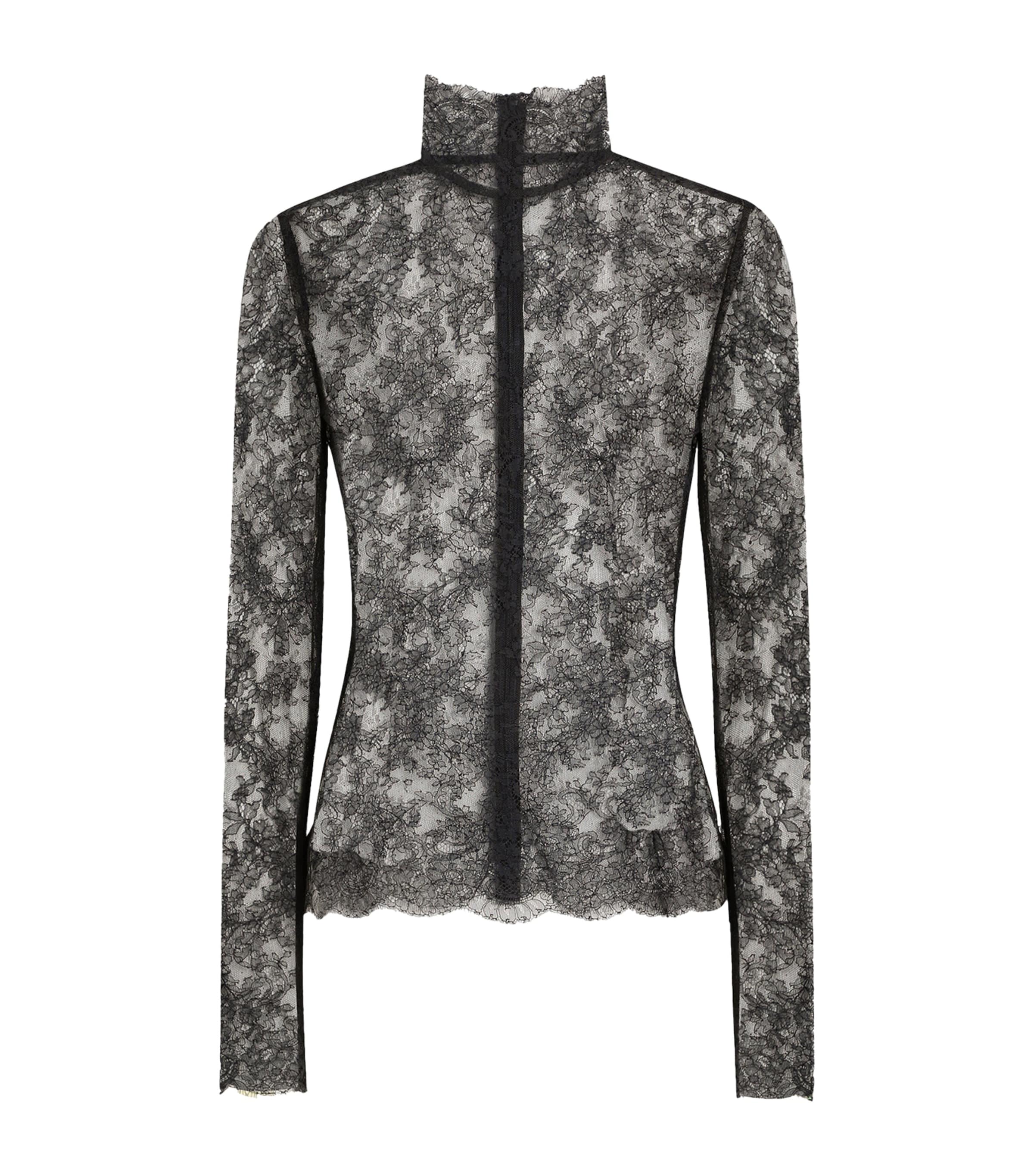 Dolce & Gabbana Chantilly-lace Top - Women's - Viscose/polyester