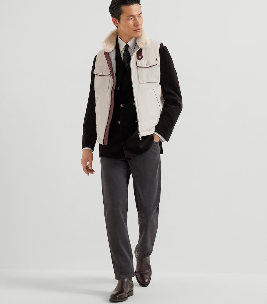 Down Shearling-Collar Gilet CEN36 Image 3