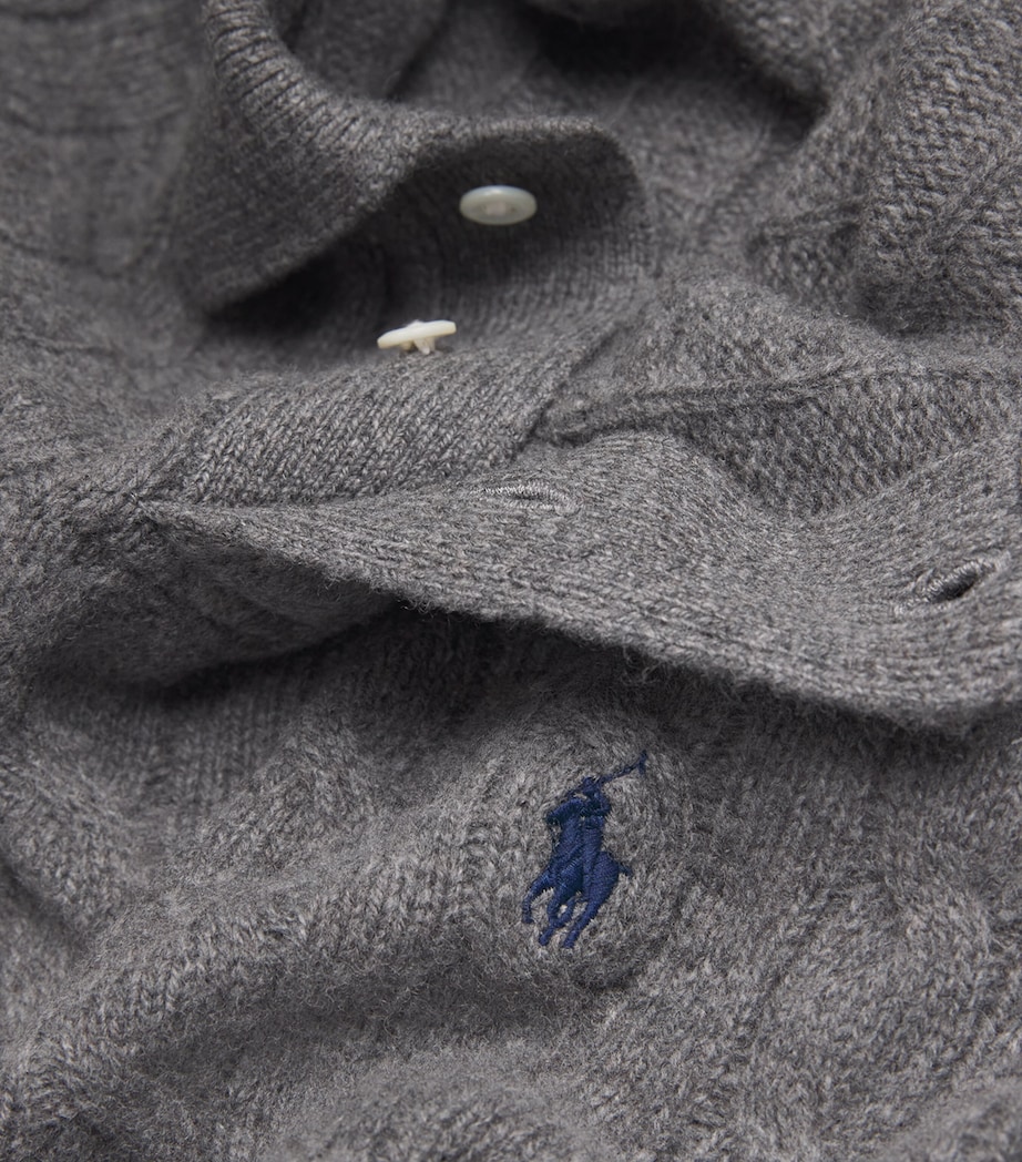 Wool-Cashmere Cable-Knit Sweater BATTALION GRY HEATHR Image 5