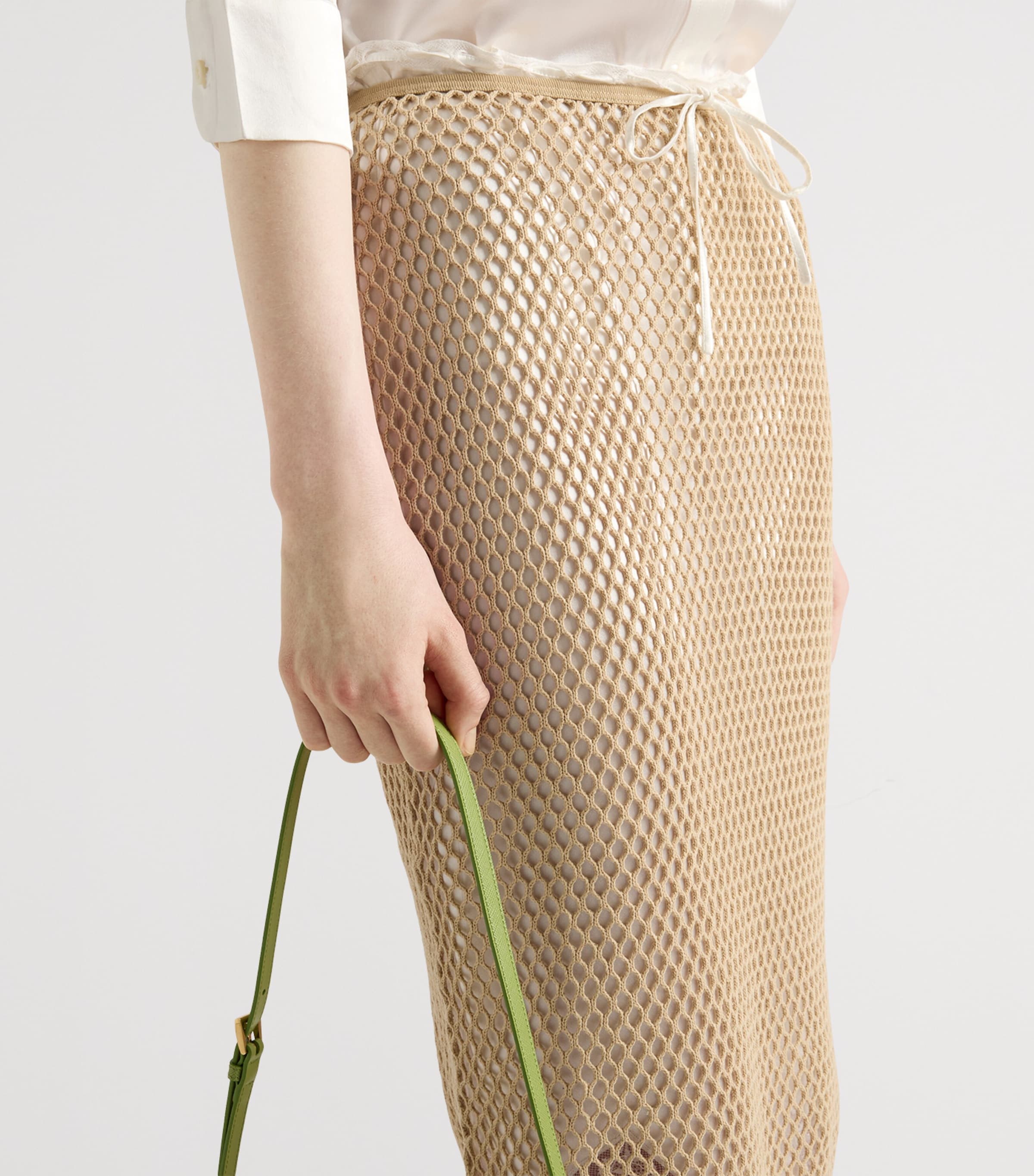 Cotton Mesh Midi Skirt F0065 Image 3