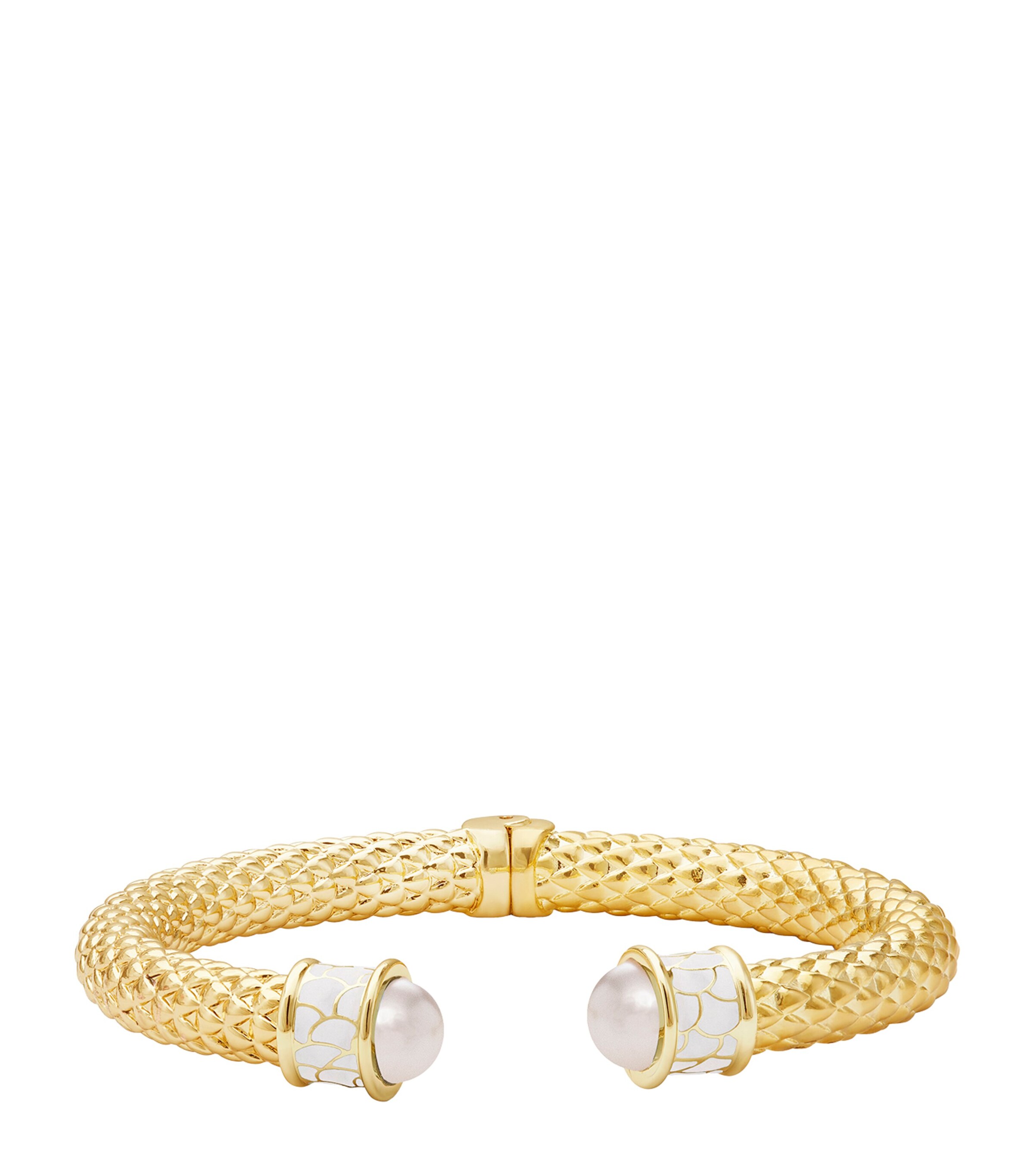 Halcyon Days Gold-Plated Cabochon Minoan Bracelet Cream/gold Image 1