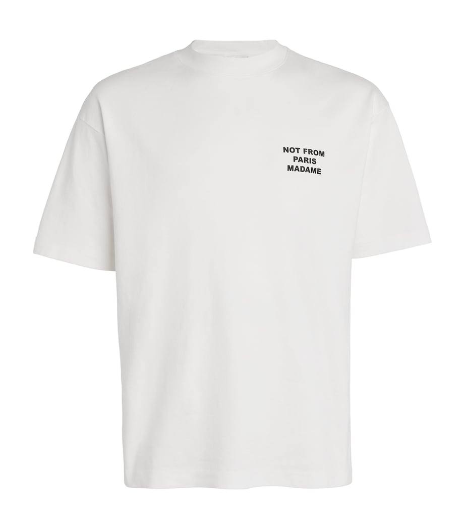 Drôle de Monsieur Mens Cotton Slogan T-Shirt Optic White Image 1