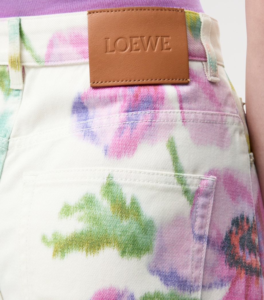 Floral Wide-Leg Jeans WHITE/PINK Image 5
