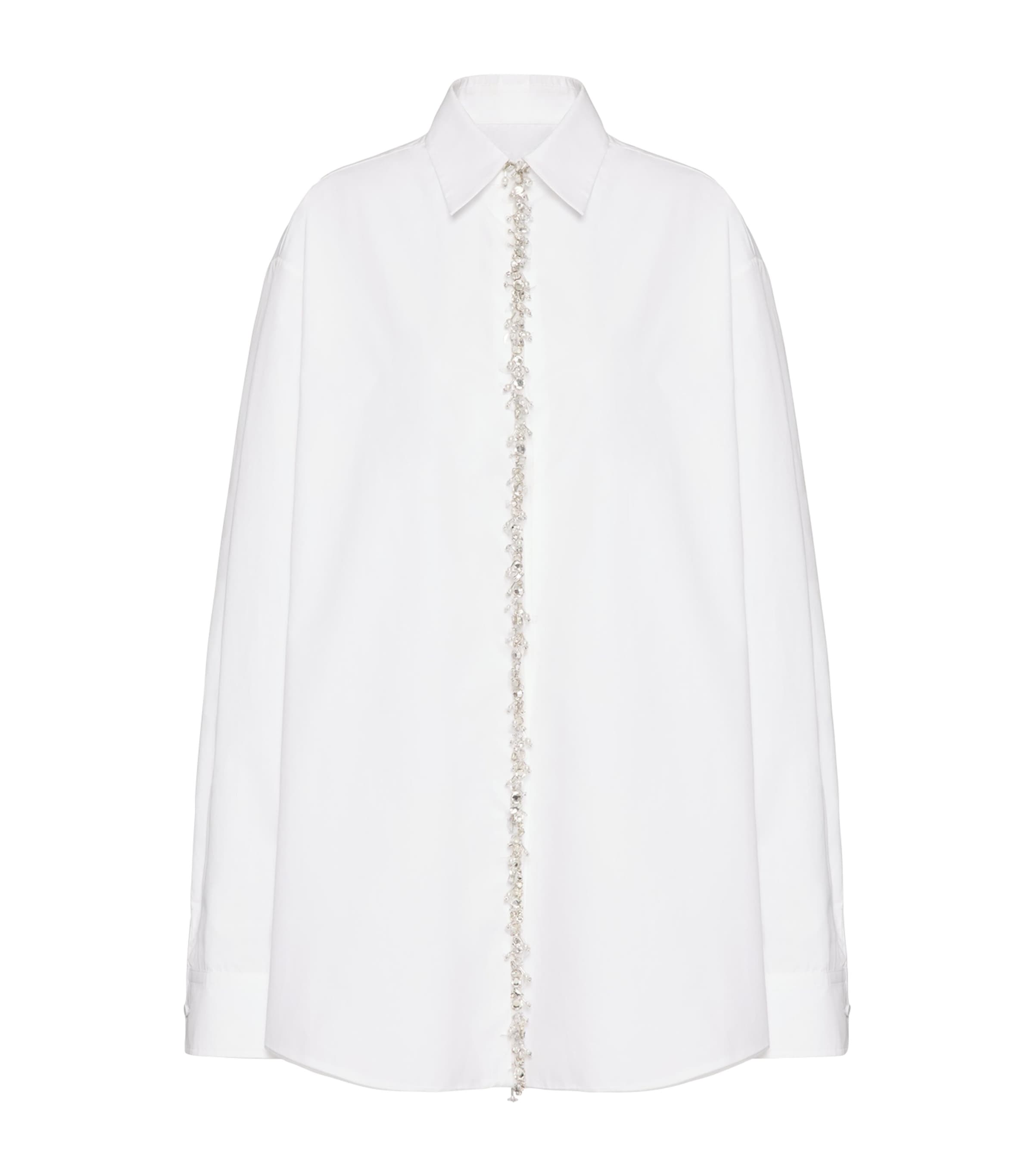 Valentino Cotton Embellished Shirt In White