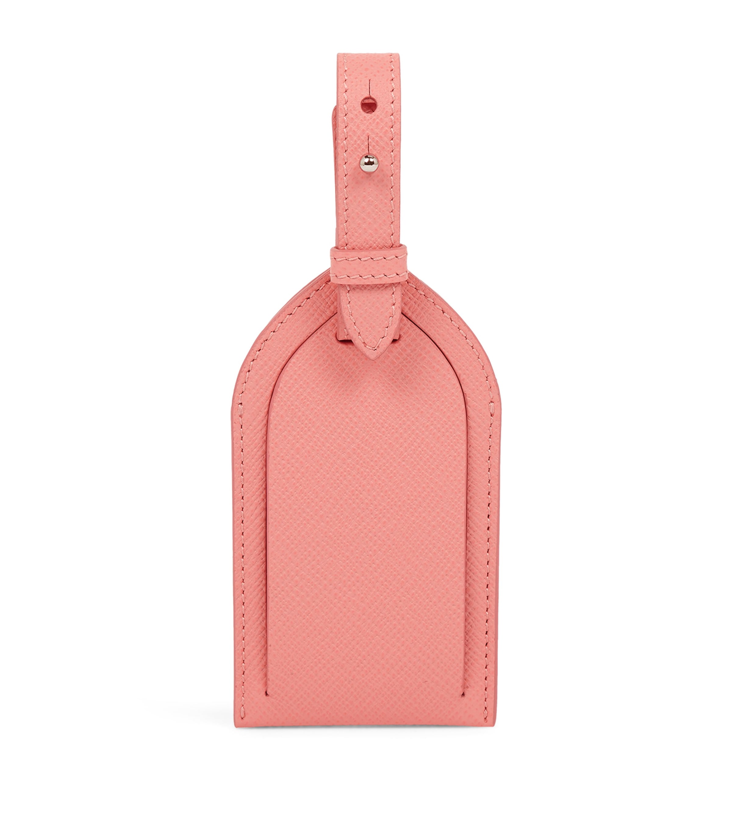 Smythson Calfskin Panama Luggage Tag Candy Pink Image 1
