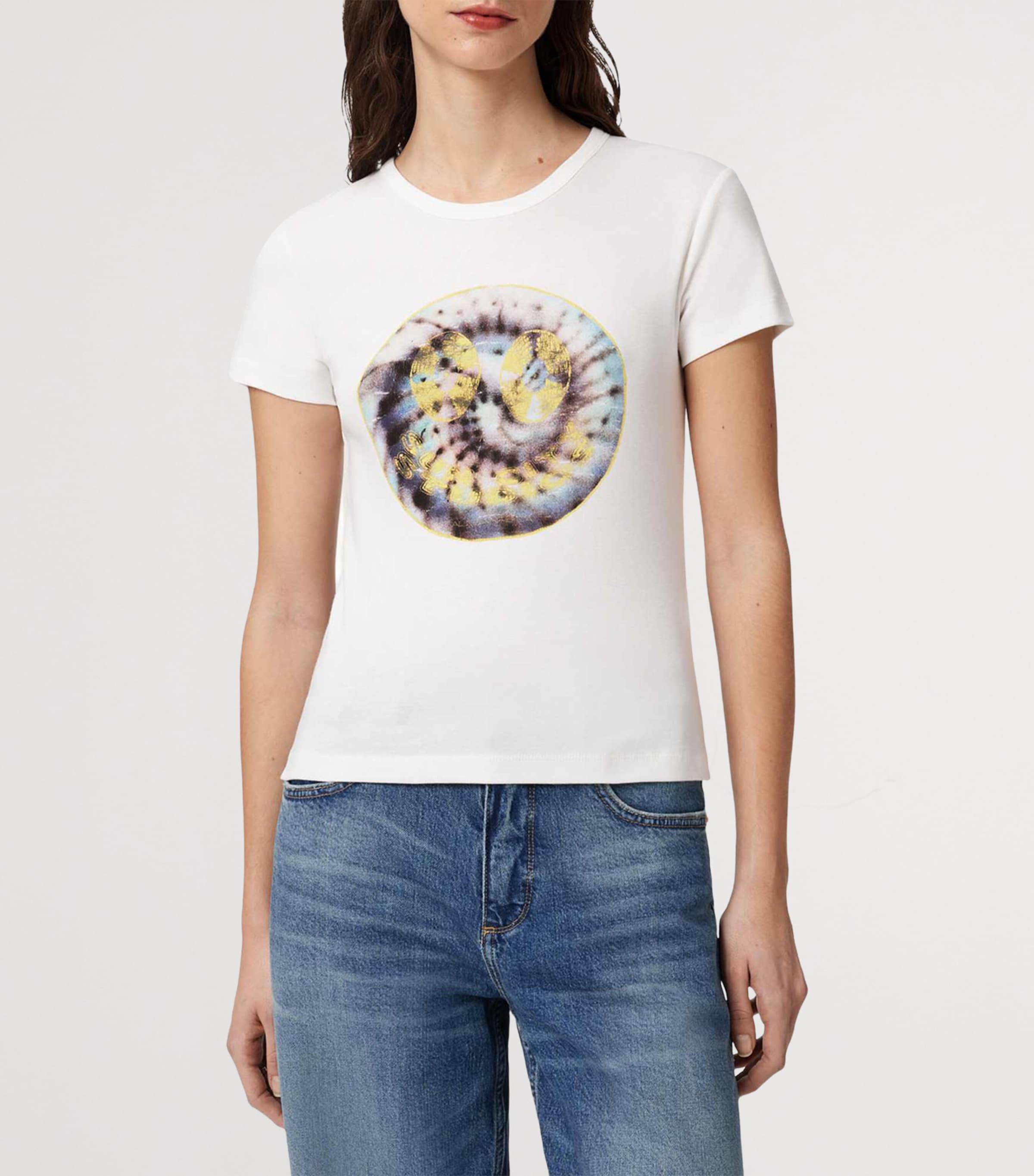 AllSaints Womens Organic Cotton Stevie T-Shirt Chalk White Image 3