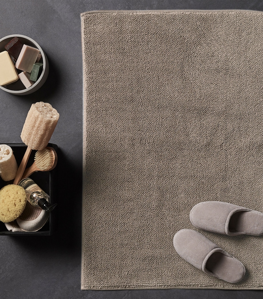 Organic Cotton Pera Woven Bath Mat (100cm x 150cm) IVORY Image 3