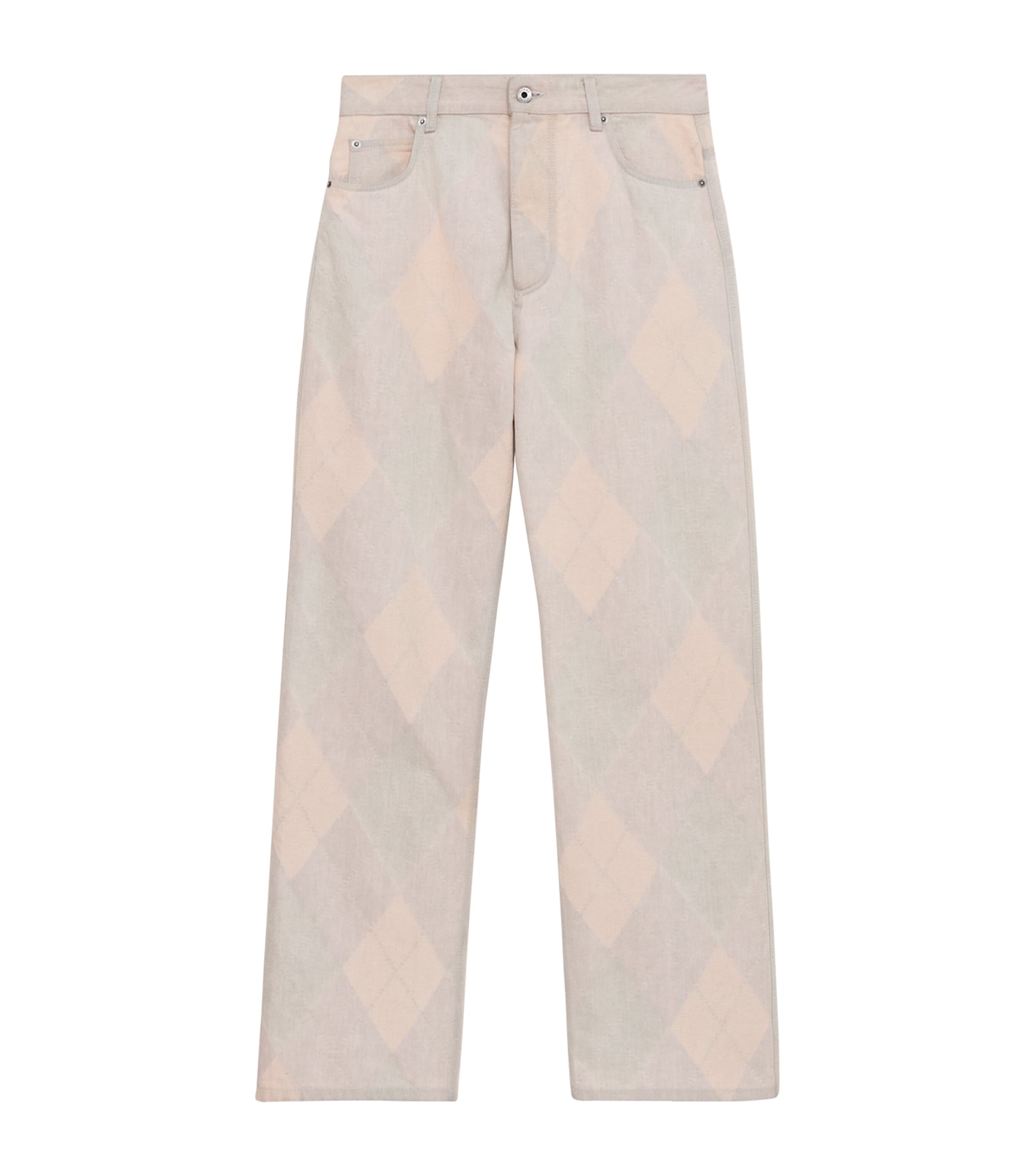 Argyle-Print Jeans BEIGE Image 1