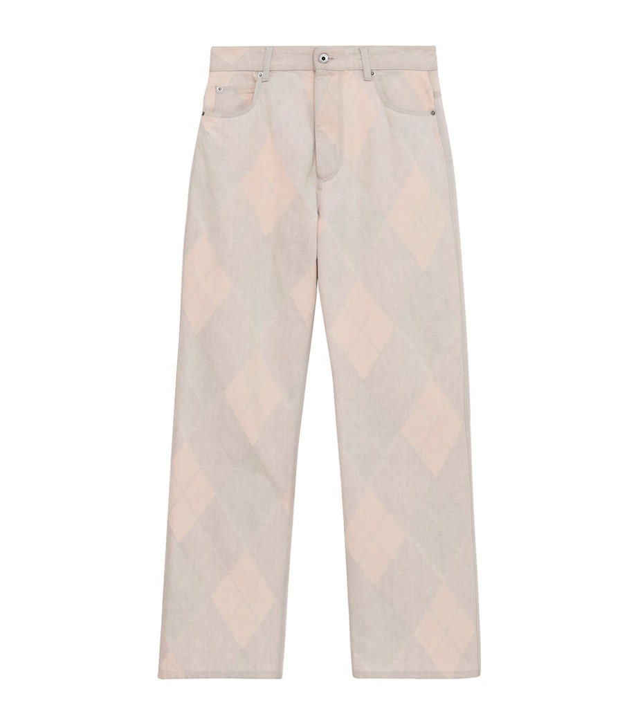 Argyle-Print Jeans BEIGE Image 1