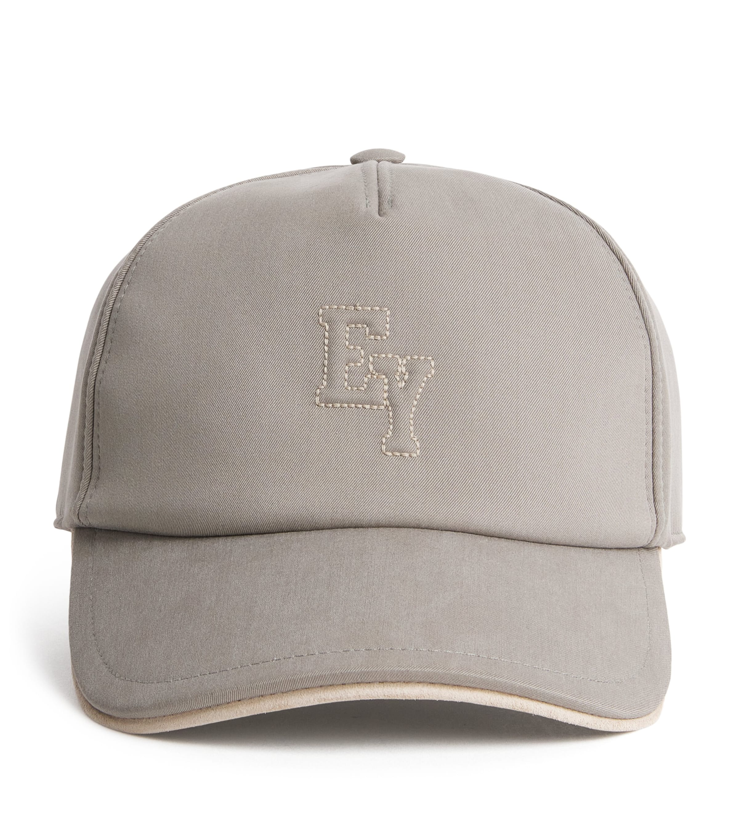 Eleventy Silk Suede-trim Logo Baseball Cap