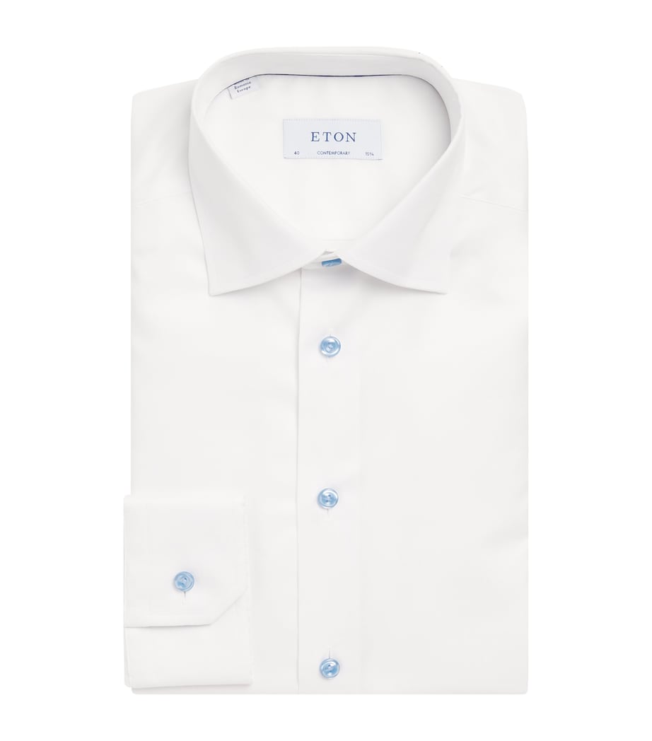 Signature Twill Contemporary Fit Shirt WHITE Image 1