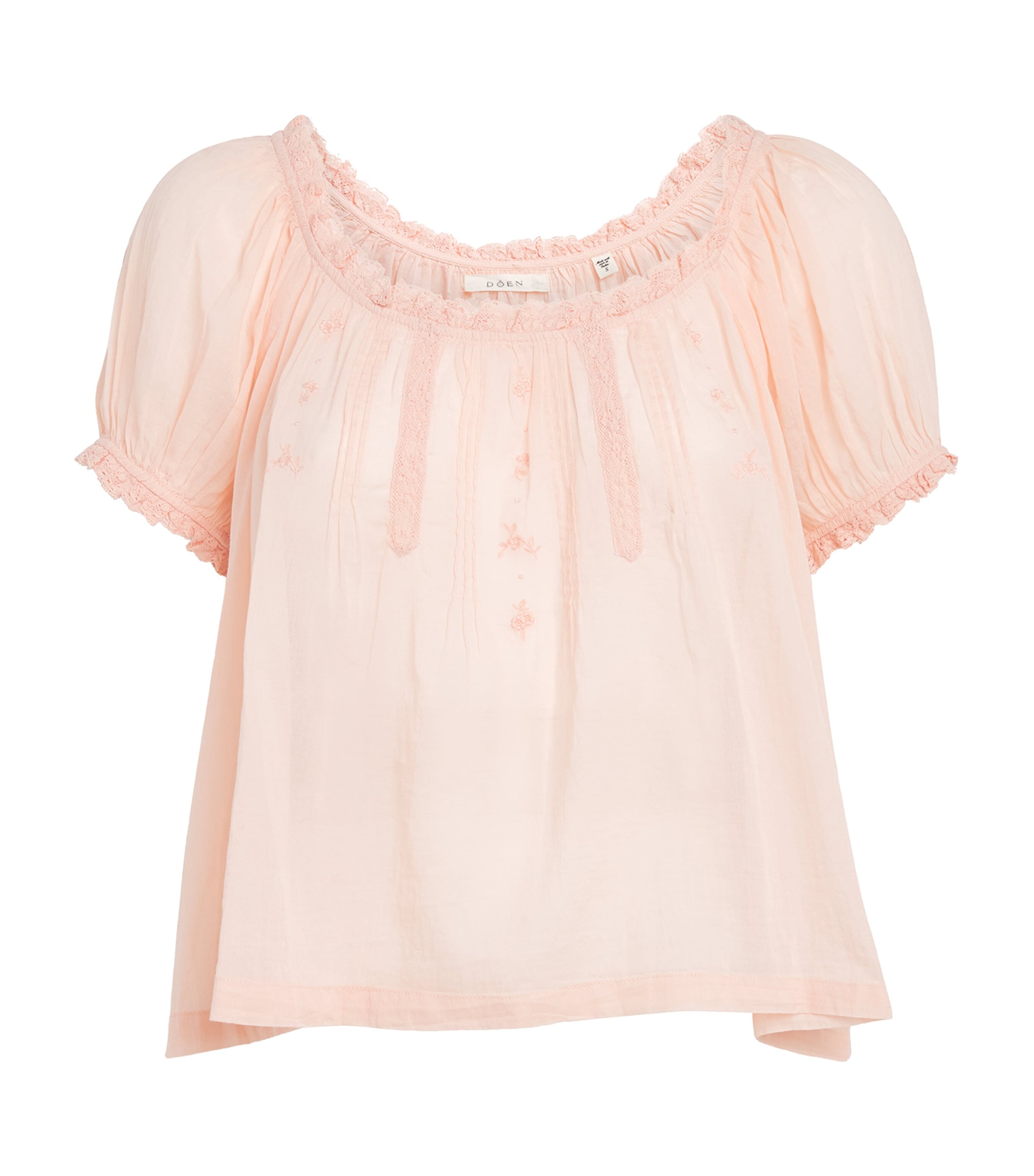 DÔEN Womens Organic Cotton Frederica Blouse Blush Image 1
