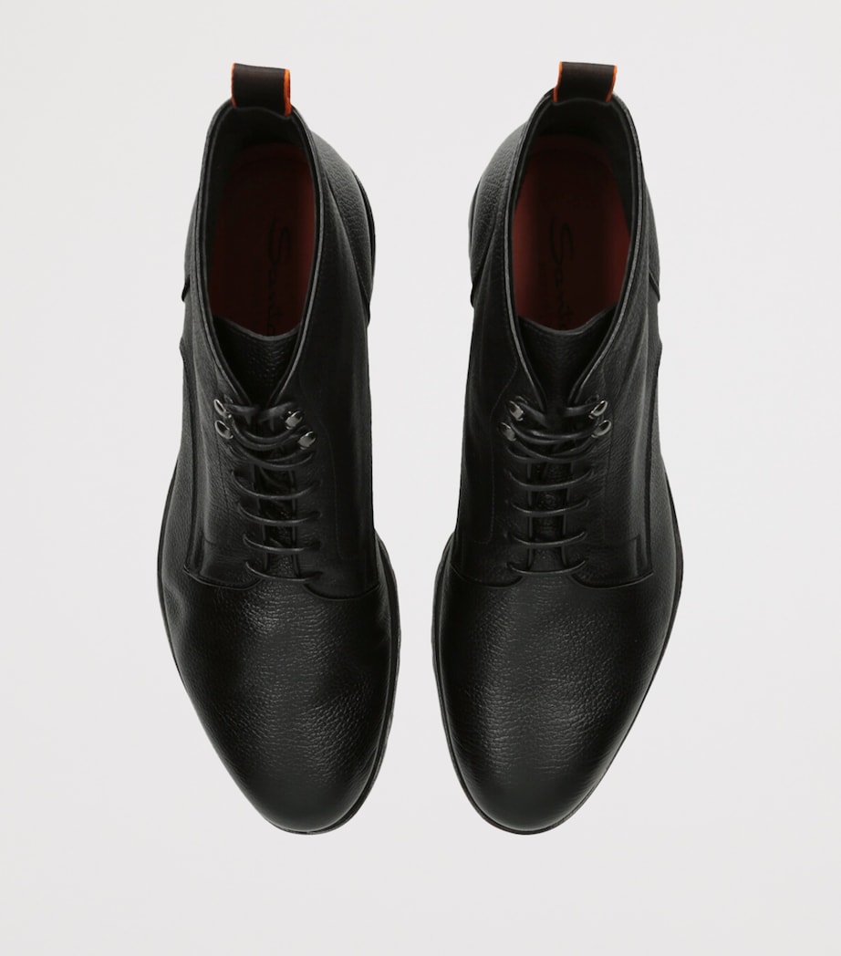 Leather Colin Lace-Up Boots BLACK Image 4