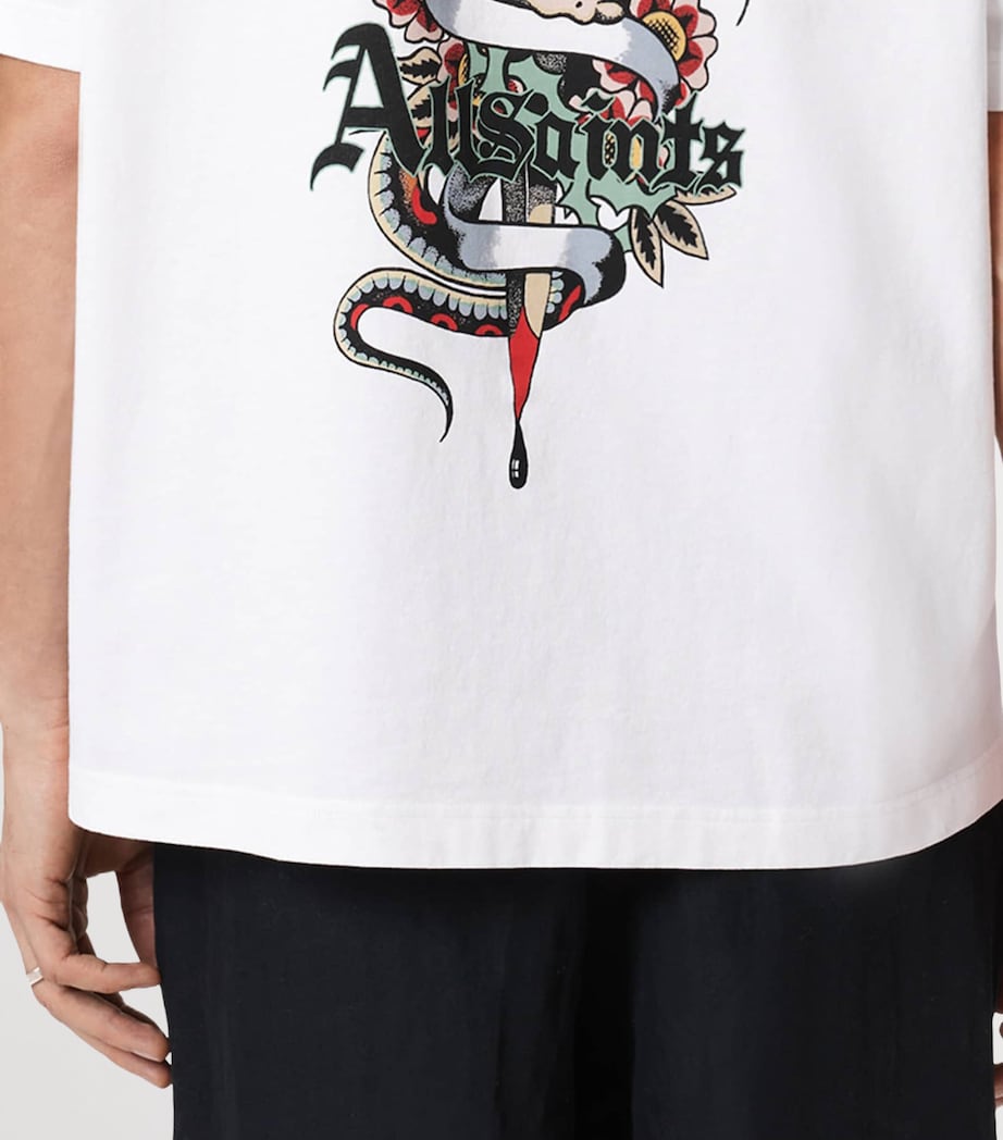 AllSaints Mens Organic Cotton Blade T-Shirt Optic White Image 4