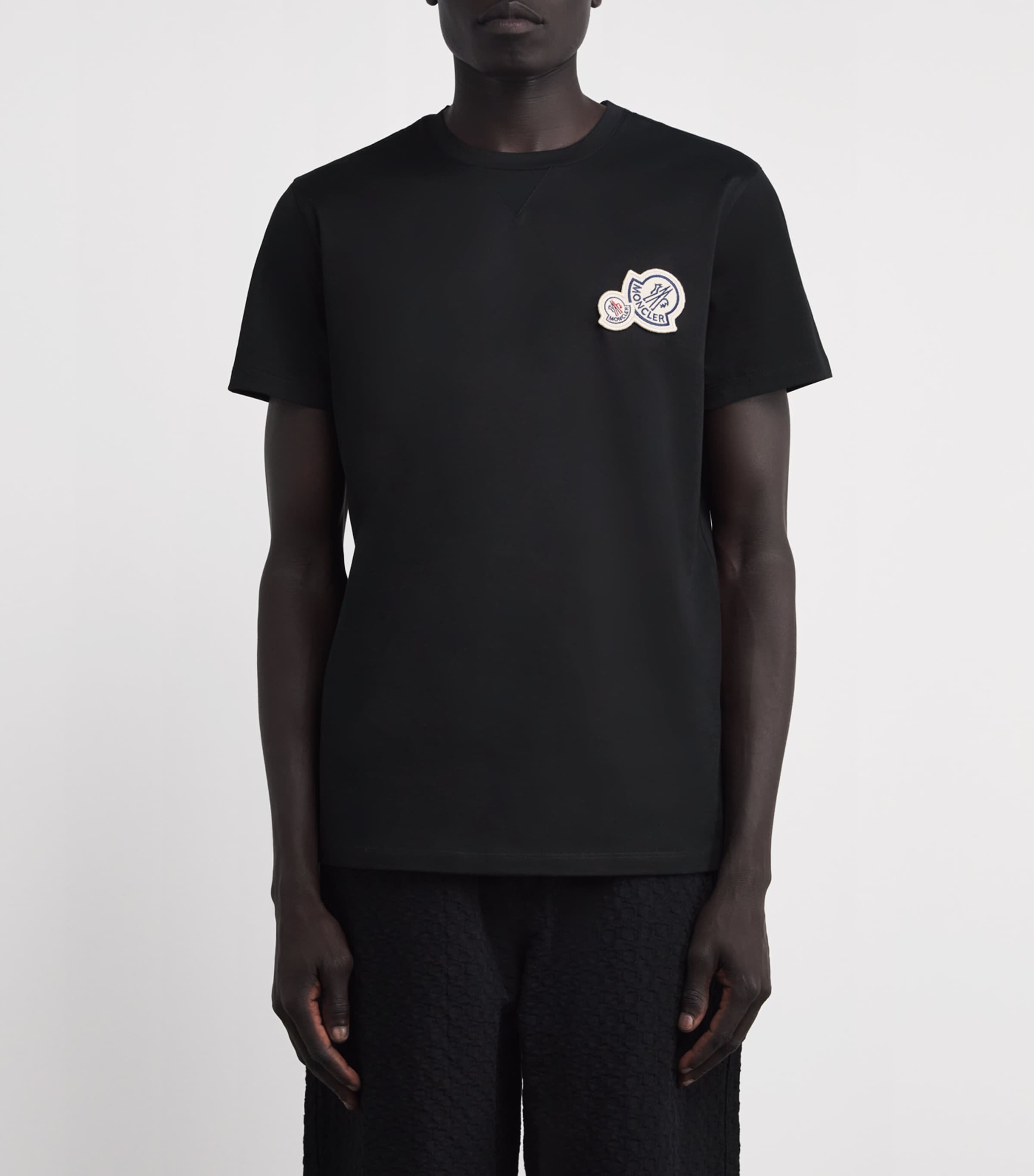 【関税＆送料込み】Moncler Cotton Logo T-Shirt Moncler Cotton Double Logo T-Shirt | Harrods US