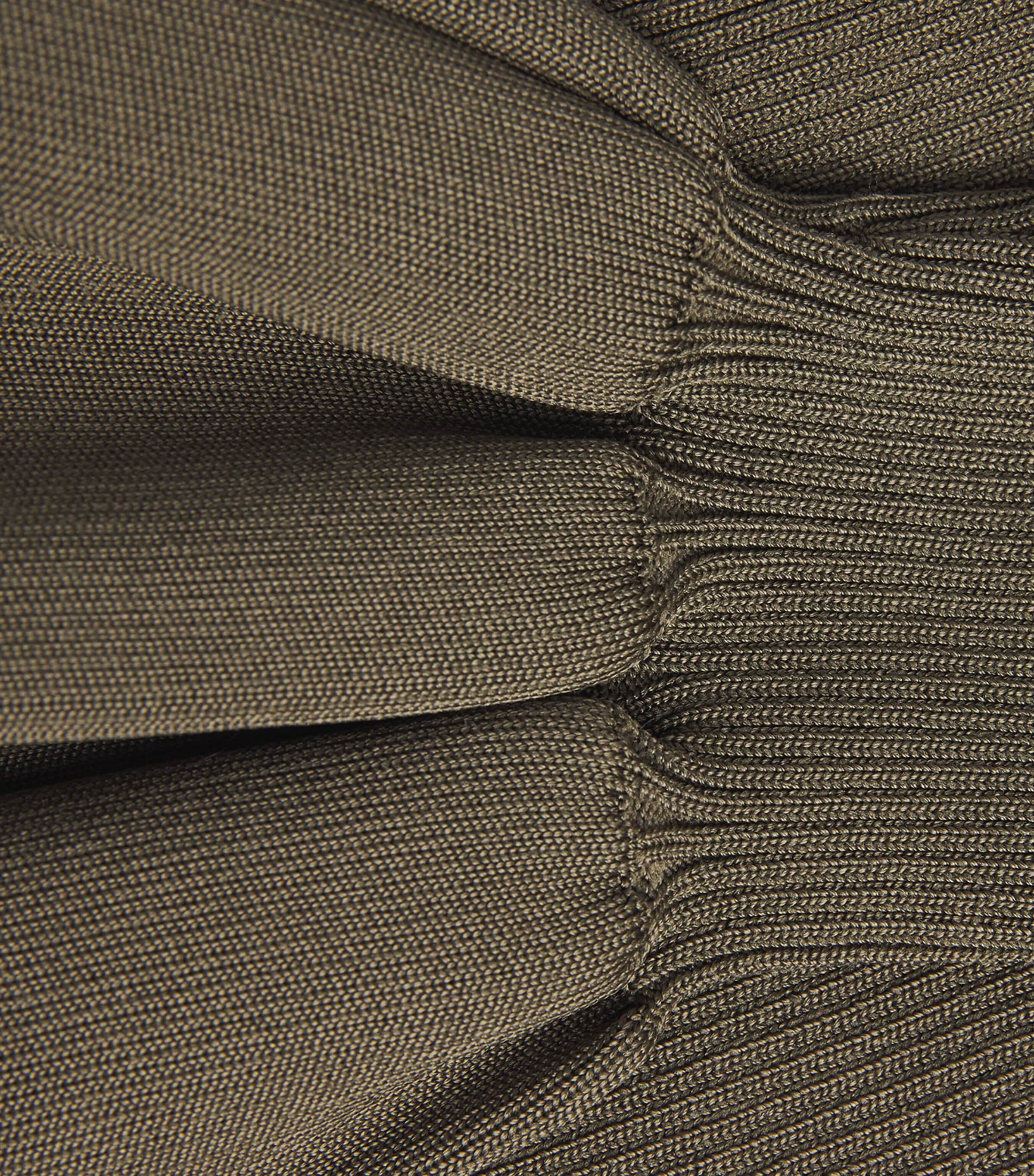 Rib-Knit Polo Top GREEN Image 5