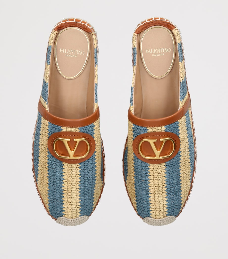 Valentino Garavani Leather Espadrille Mules Beige Comb Image 4