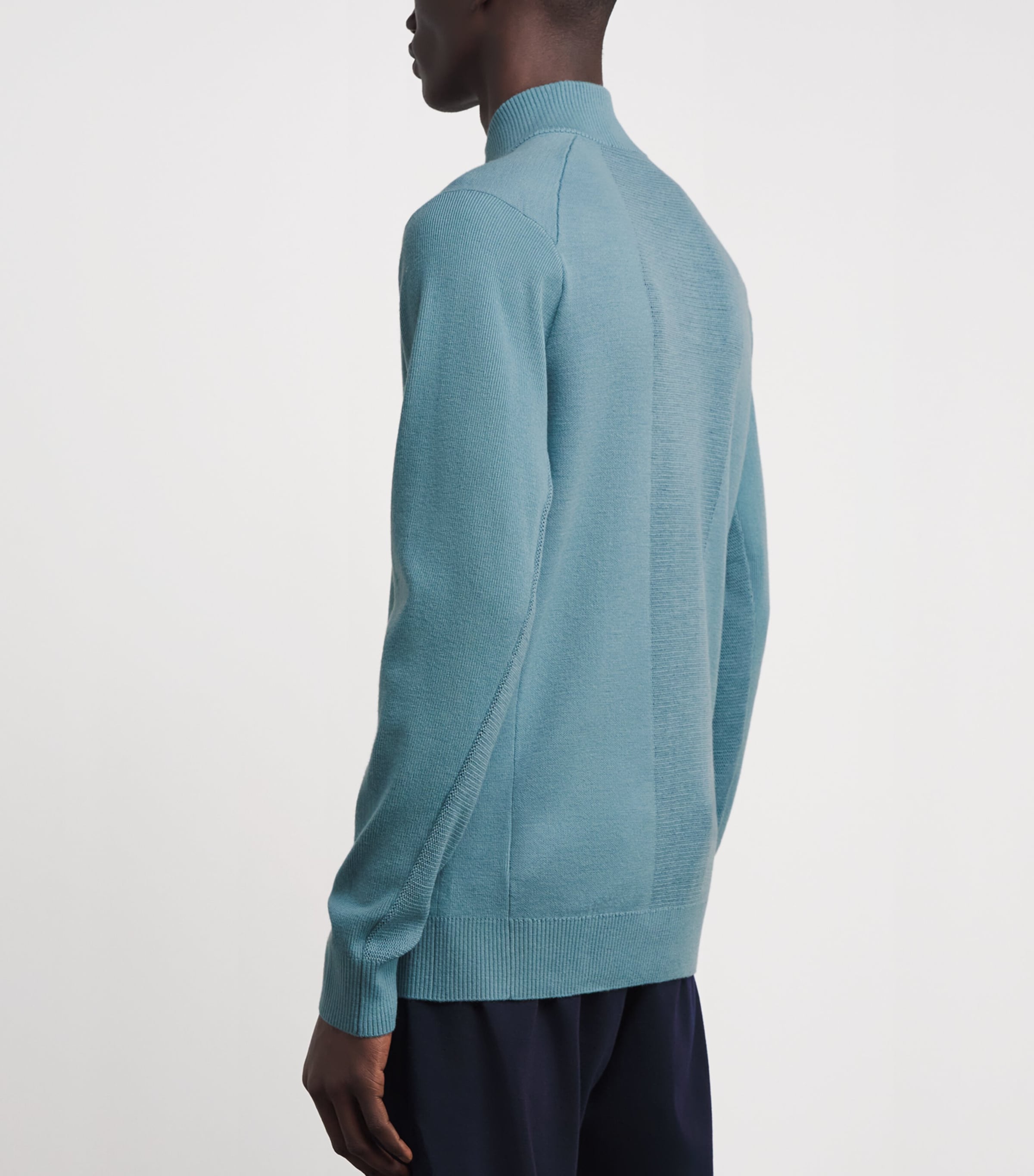 KJUS Mens Merino Wool-Blend Walker Half-Zip Sweater Rvbk / Ablu Image 5