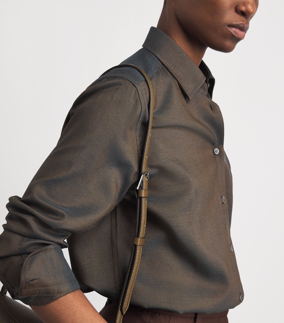 Brioni Womens Silk Button-Up Shirt Image 3