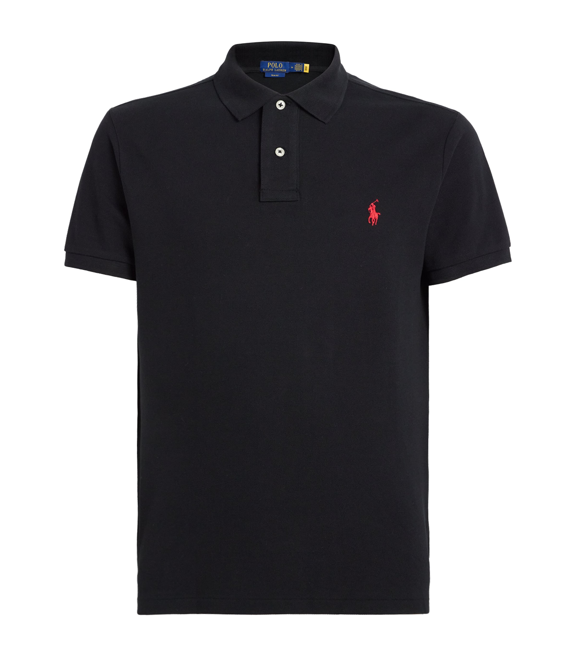 Polo Ralph Lauren Black Cotton Mesh Slim-Fit Polo Shirt | Harrods US