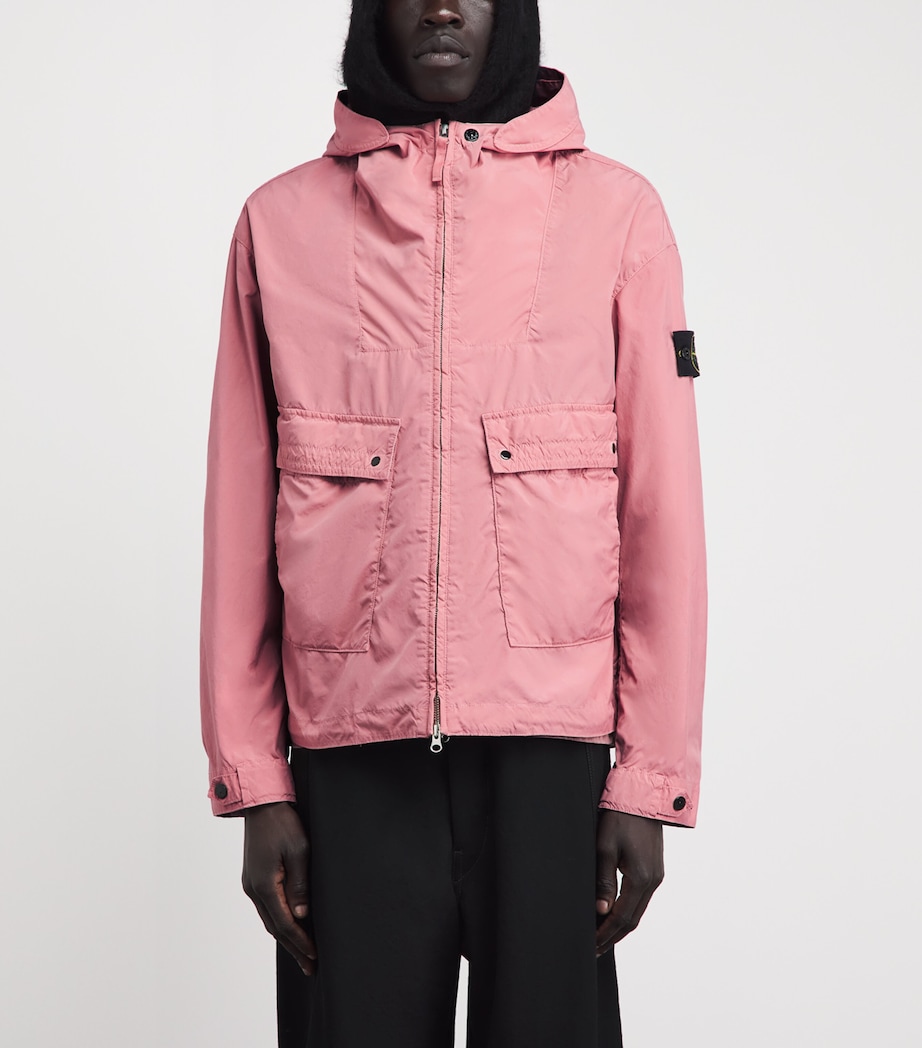 Stone Island Mens Water-Resistant Canvas Oleander Jacket Image 4