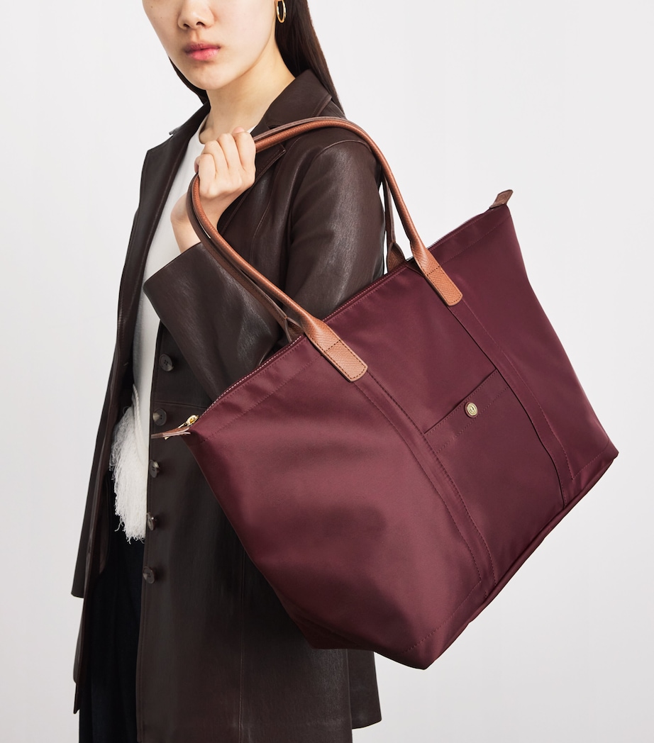 Harrods Medium Nylon Tote Bag Pink Image 2