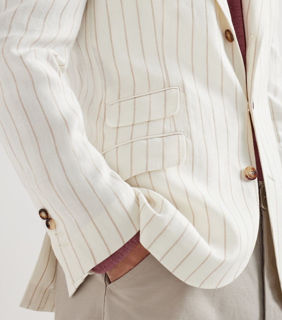 Linen Stripe Deconstructed Cavallo Blazer C6190 Image 6