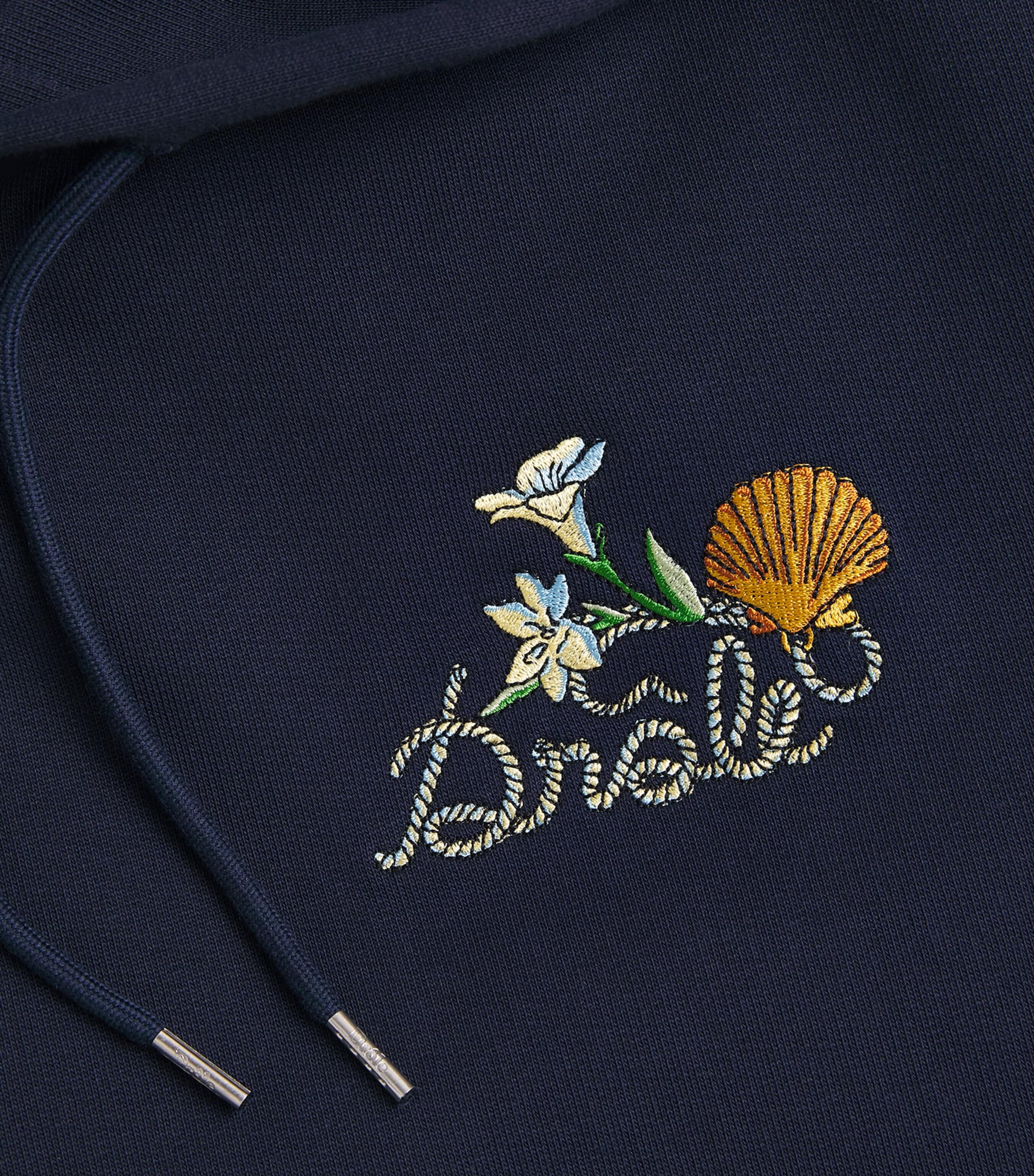 Drôle De Monsieur Mens Embroidered Logo Hoodie Navy Image 6