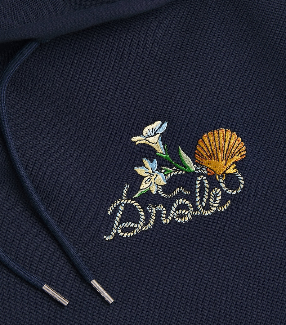 Drôle De Monsieur Mens Embroidered Logo Hoodie Navy Image 6