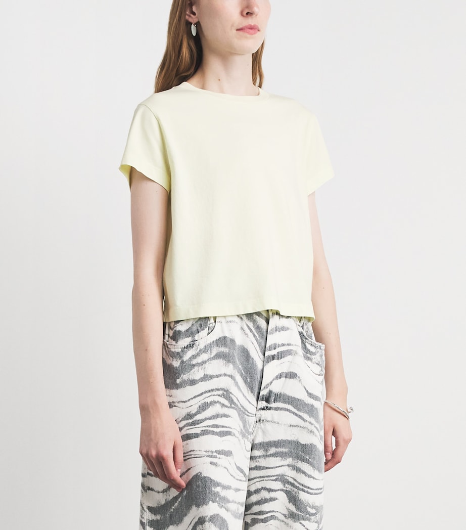 AGOLDE Organic Cotton Adine Shrunken T-Shirt Lemon Drop Image 4