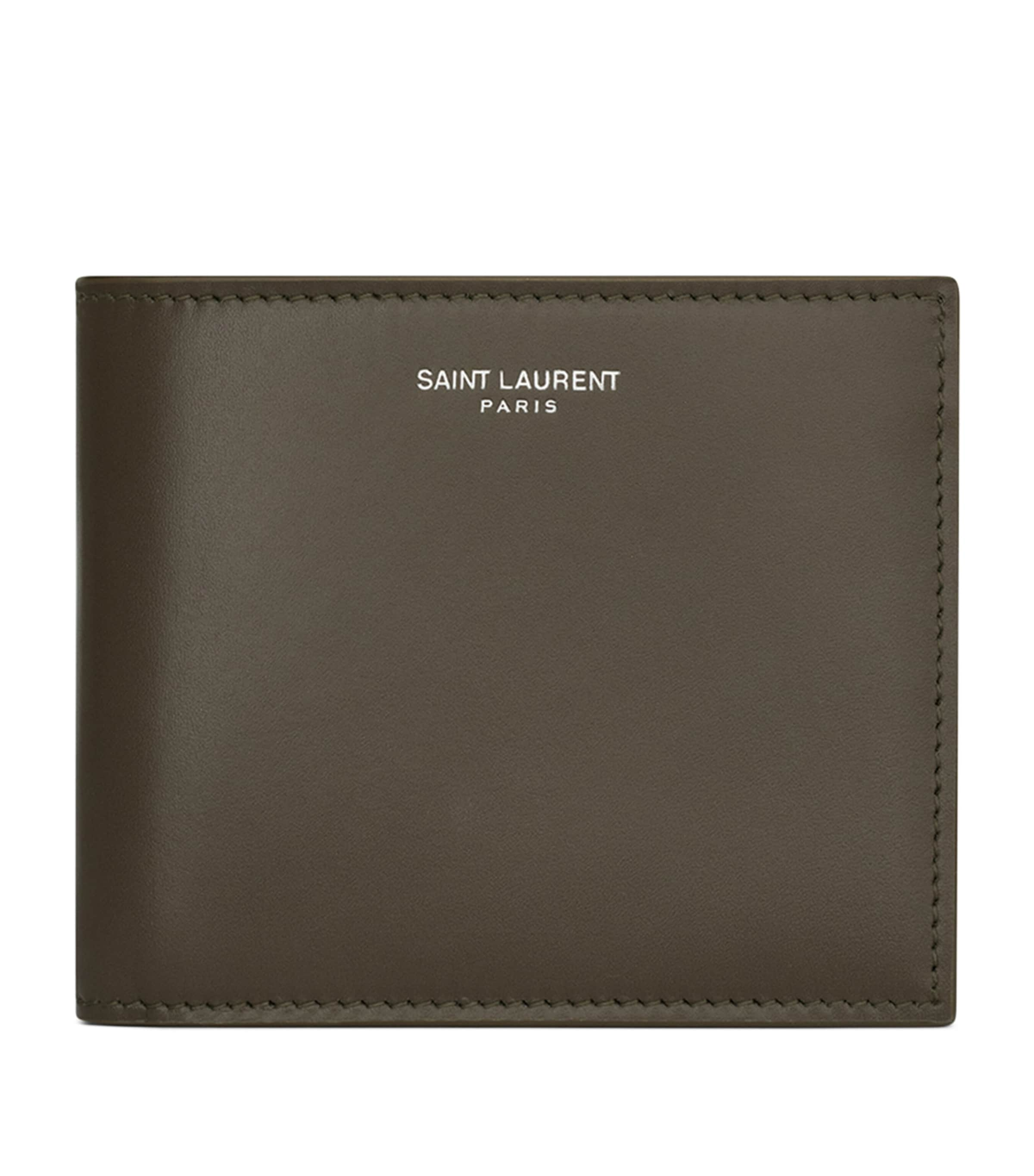 Saint Laurent Leather Bifold Wallet In Green