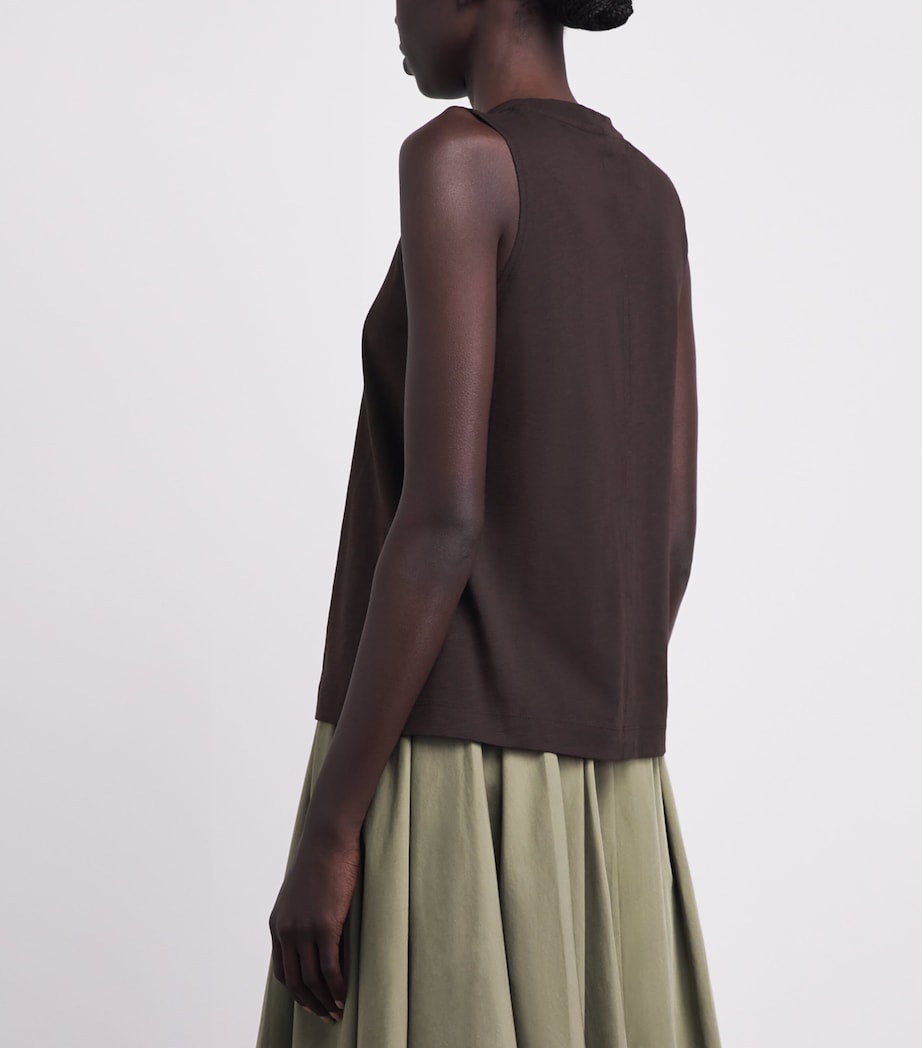 ME+EM Womens Organic Cotton Swing Tank Top Cocoa Brown Image 5
