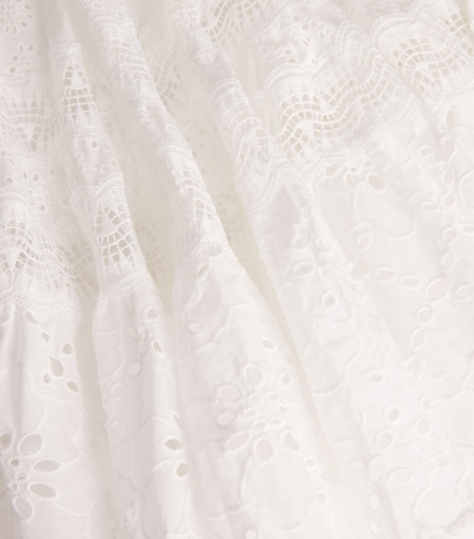 Cotton Embroidered Mini Skirt WHITE Image 5