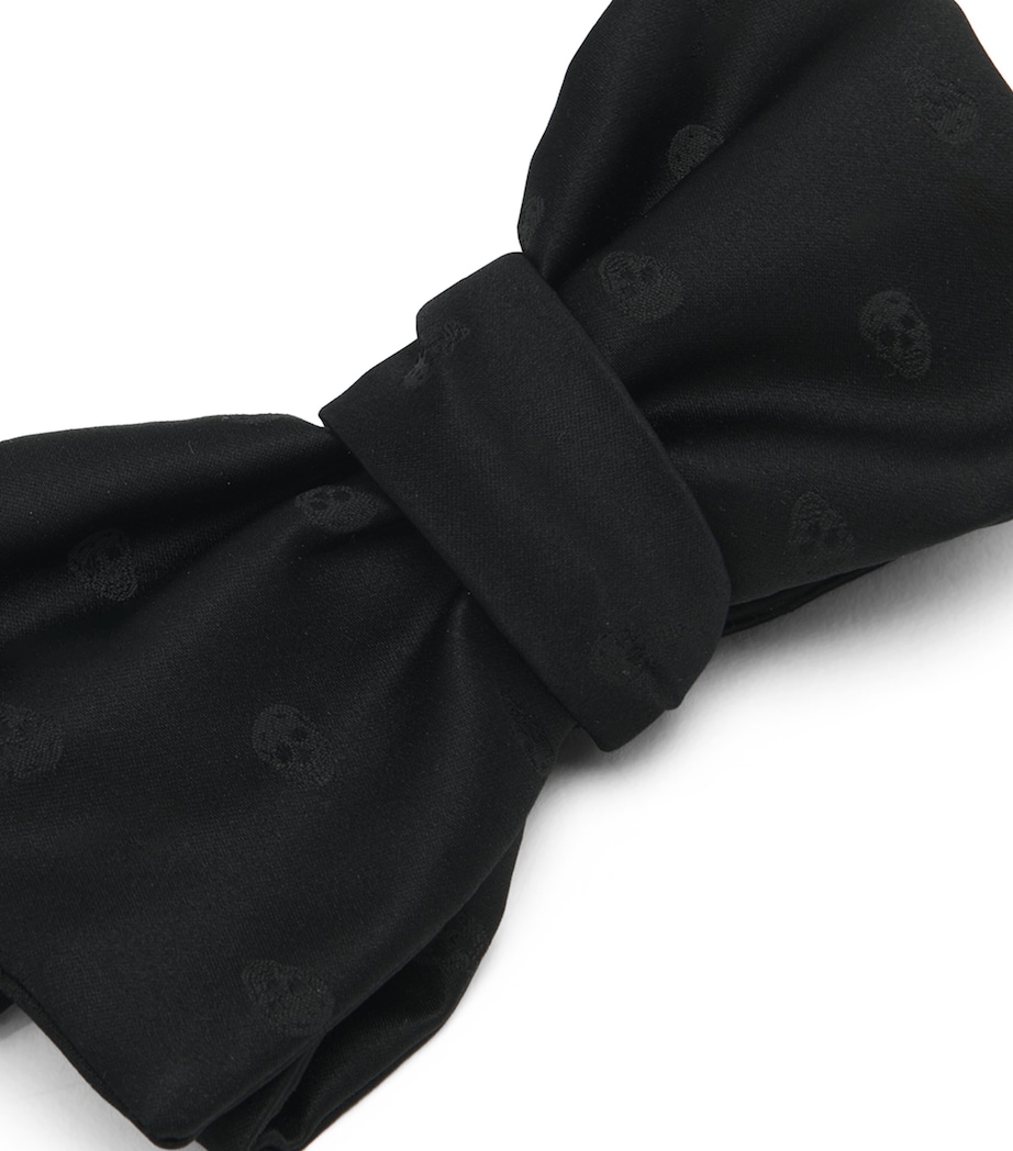McQueen Womens Silk Skull Motif Bow Tie Image 2