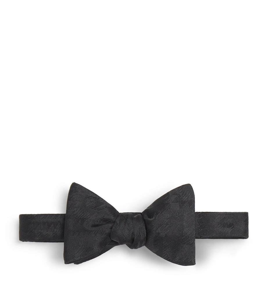 Silk Jacquard Bow Tie BLACK Image 1
