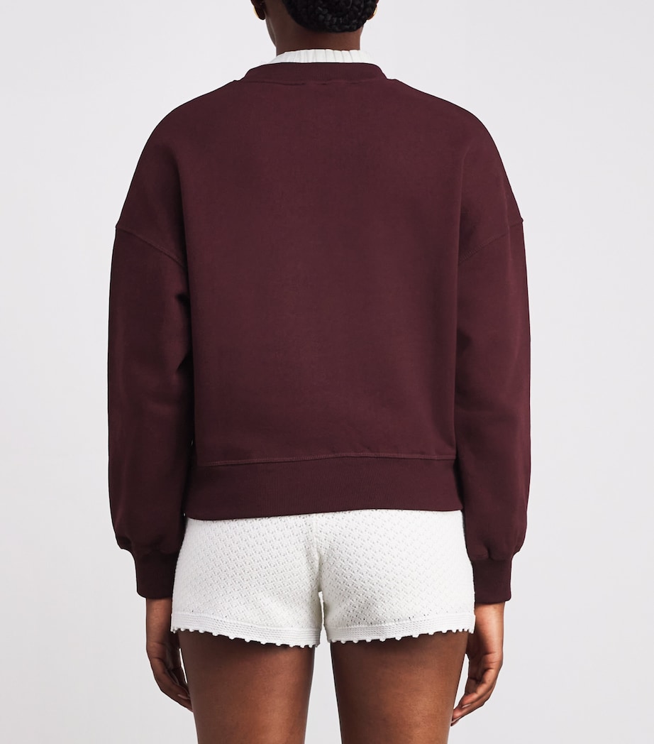 Cotton-Blend Logo Sweatshirt BURGUNDY Image 4