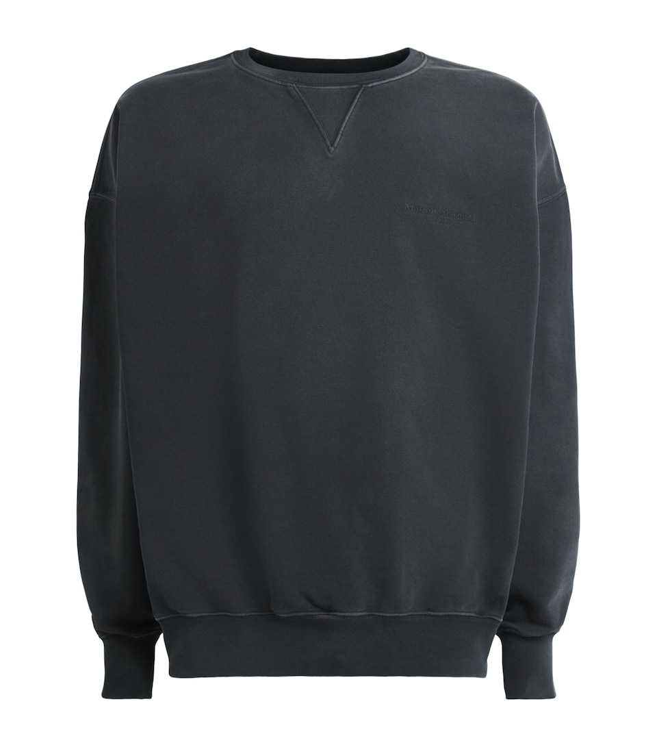 Maison Margiela Cotton Embroidered Logo Sweatshirt Vintage Black