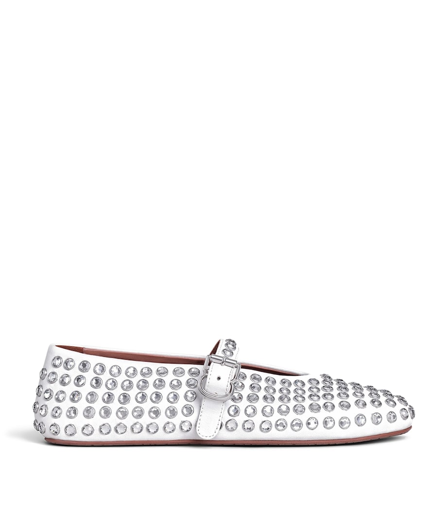 Alaïa Lambskin Embellished Ballet Flats Blanc Casse Image 1