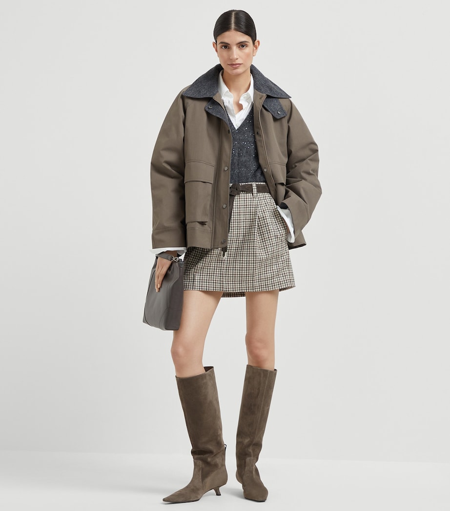 Virgin Wool Check Mini Skirt C001 Image 3