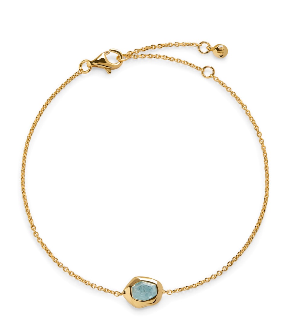 Monica Vinader Gold Vermeil and Aquamarine Odyssey Gemstone Chain Bracelet Gold Vermeil