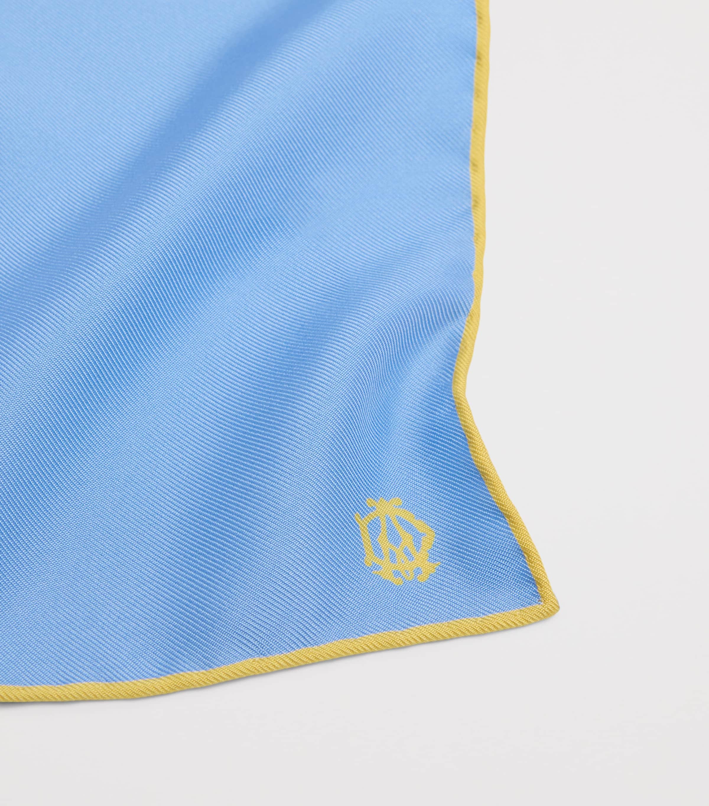 Dunhill Mulberry Silk Pocket Square Blue Image 2