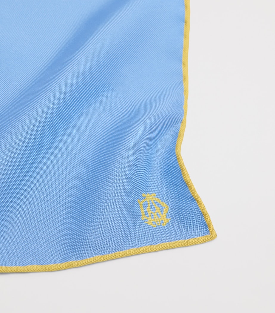Dunhill Mulberry Silk Pocket Square Blue Image 2