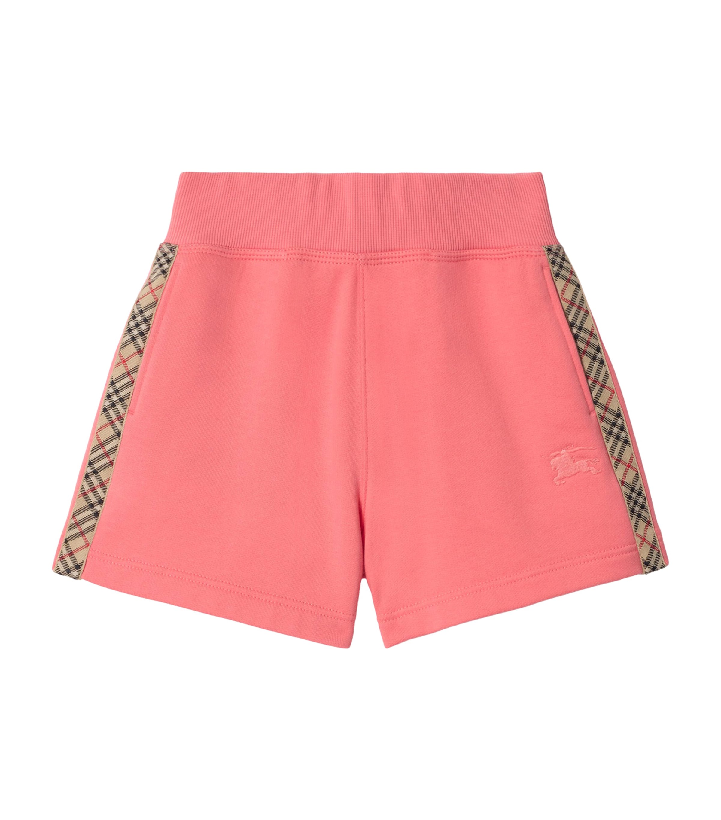 Burberry Kids Cotton Check-Trim Shorts (3-12 Years) Pale Hibiscus Image 1