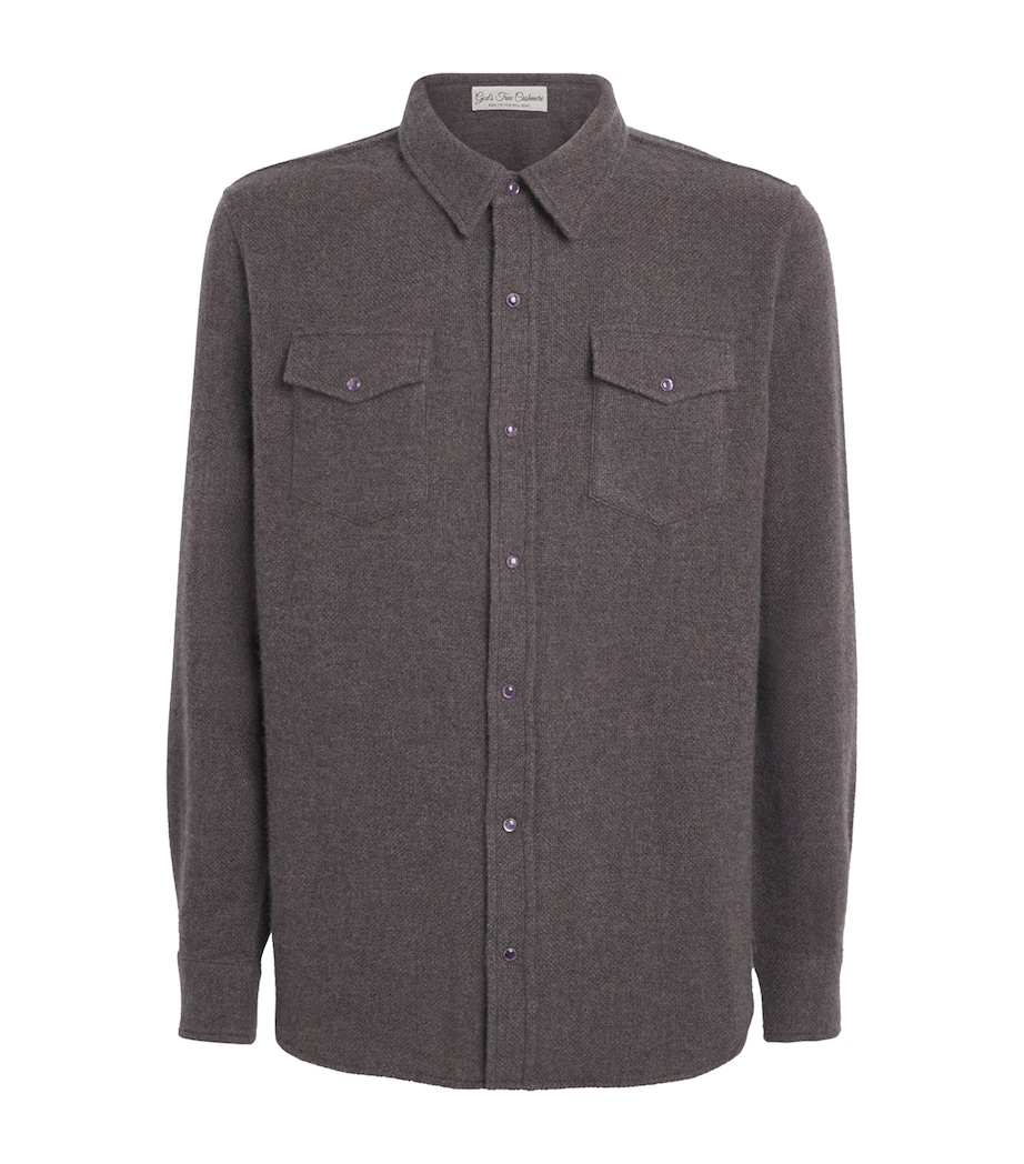 Cashmere Press-Stud Overshirt AMETHYST Image 1