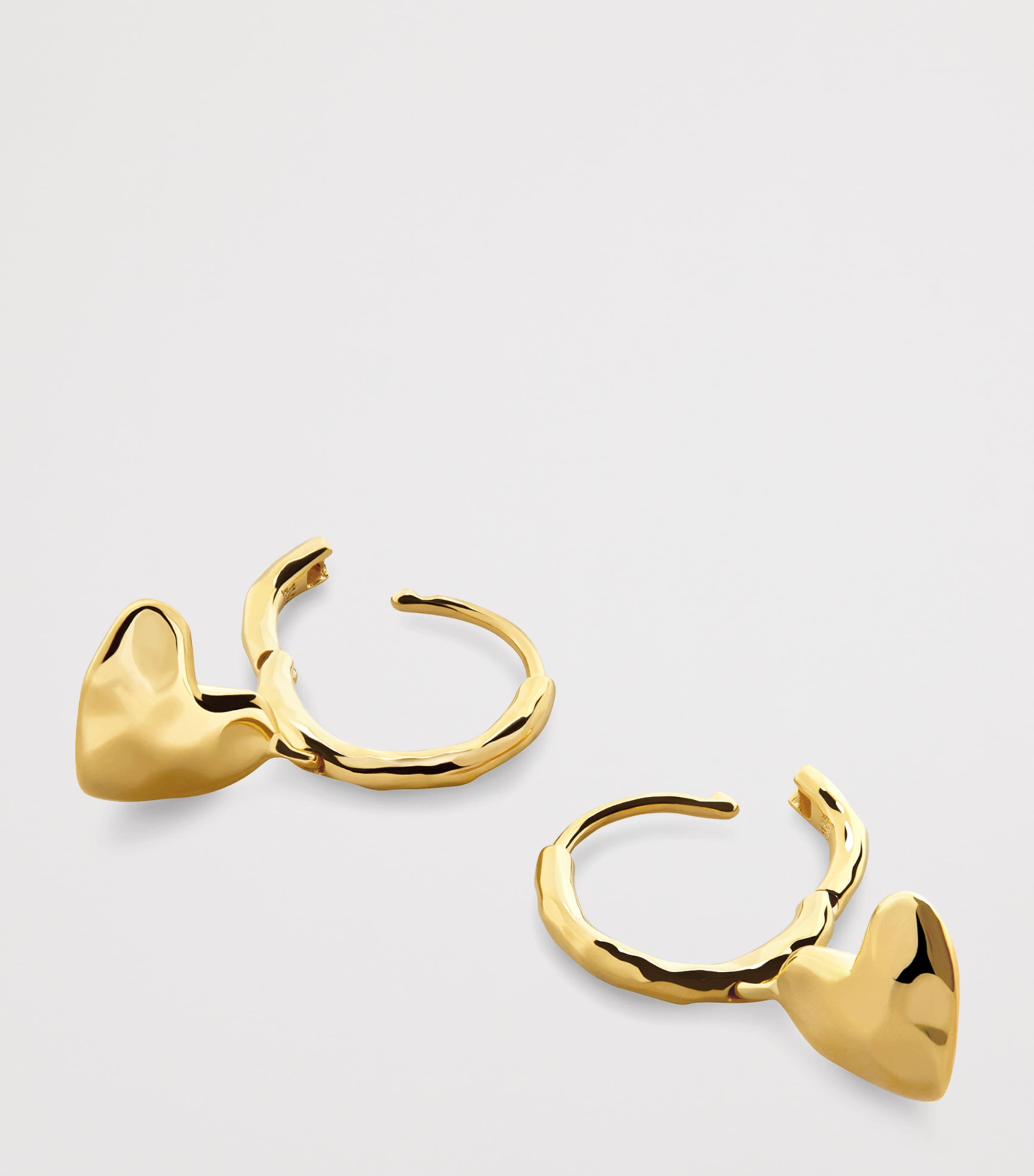 Gold Vermeil Heart Drop Huggie Earrings 18K GOLD VERMEIL Image 2
